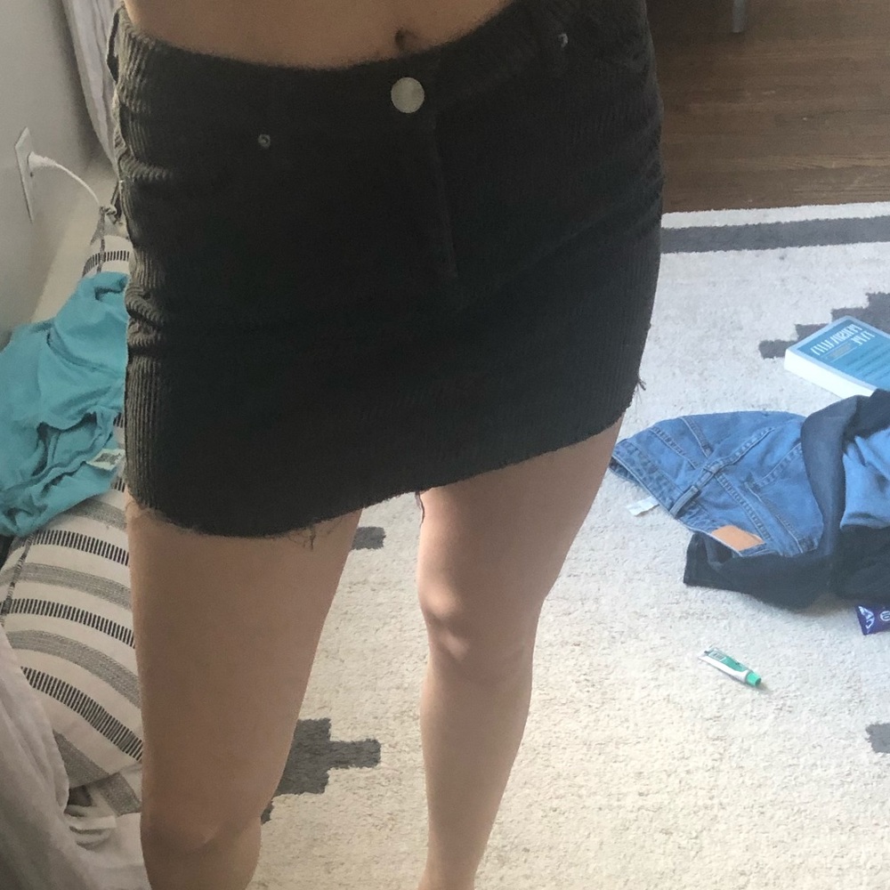 Urban Outfitters Grey Corduroy Mini Skirt